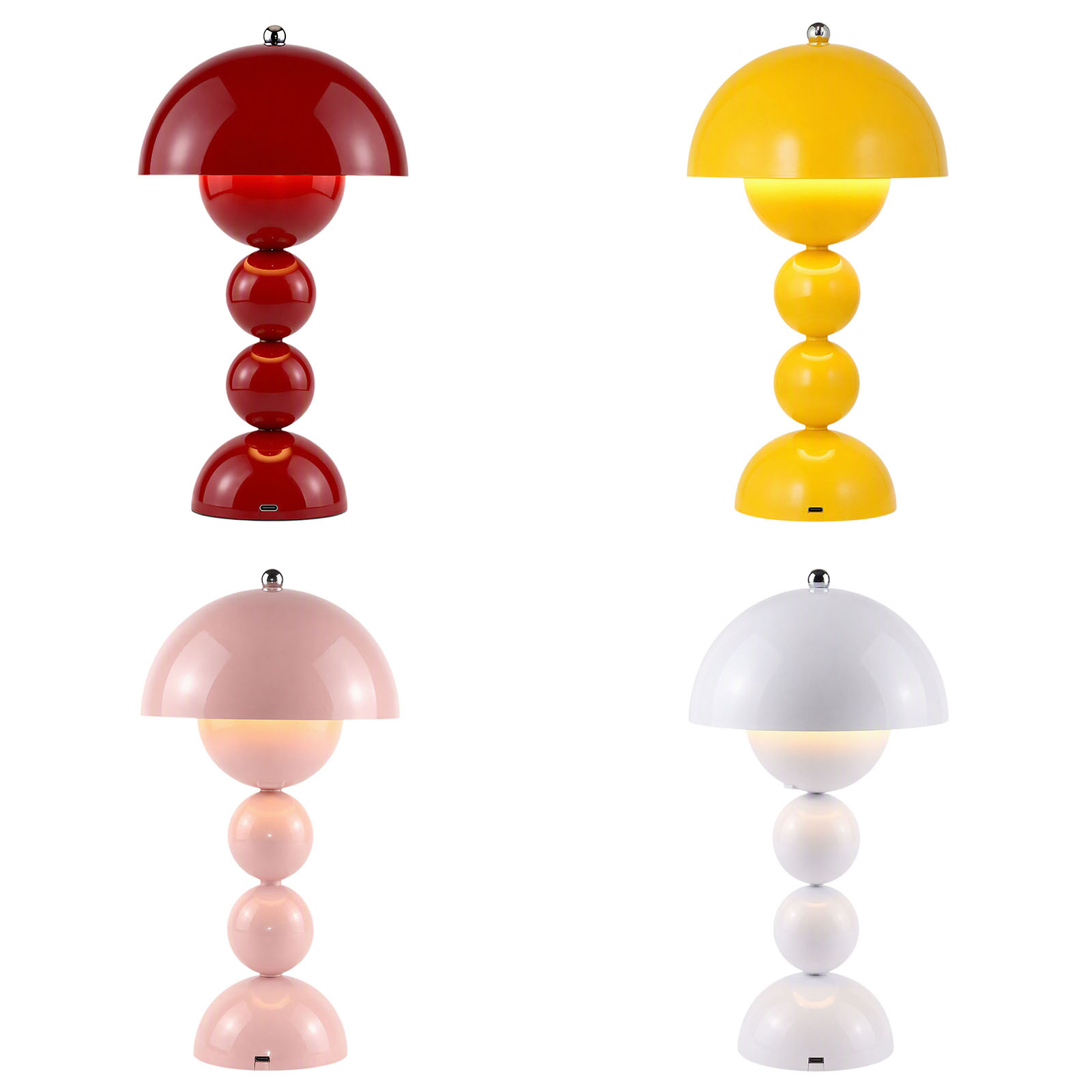 Decor Lighting Lamps - ヴィンテージ風のきのこ型テーブルランプ。USB接続で、3段階の色温度調整が可能。暖色、自然色、白色の光を提供し、寝室やデスク、ナイトライトとして最適。インテリアとしても活用できます。