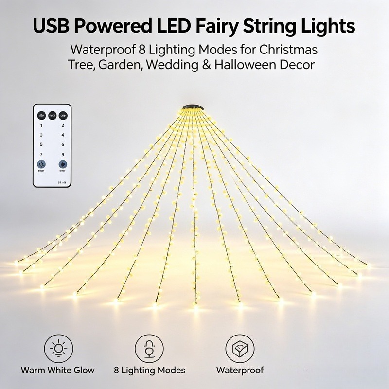 USB LED フェアリーストリングライト、防水クリスマスツ - Lighting Christmas Decor のレビューと価格